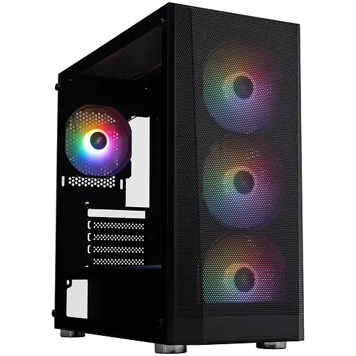 Корпус 1stPlayer FD5-M-BK-4F1 без блока питания, черный (FD5-M-BK-4F1) - фото 1