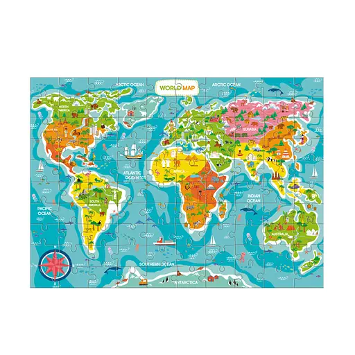 Пазли класичні Карта світу 300704, 100 елементів - фото 3