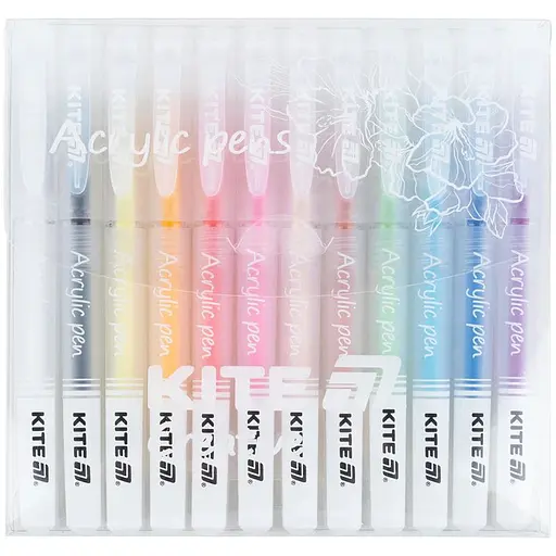 Ручки акрилові Kite Creative набір 12 шт. (K-1295) - фото 2