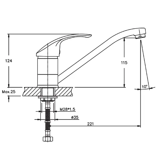 Змішувач для кухні Haiba MARS 555 (HB0268) - фото 2