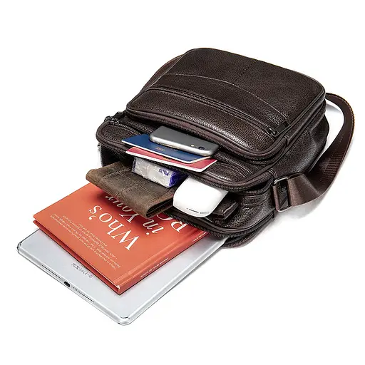 Чоловіча шкіряна сумка Vintage 24,5х20х8,5 см sum0012800 - фото 8