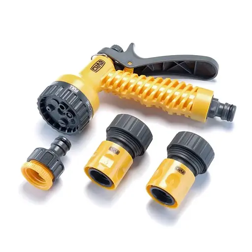 Набор для полива Premium Pro пистолет-распылитель 7 режимов/коннектора 3/4" адаптер 1/2"+3/4" 30412 - фото 1