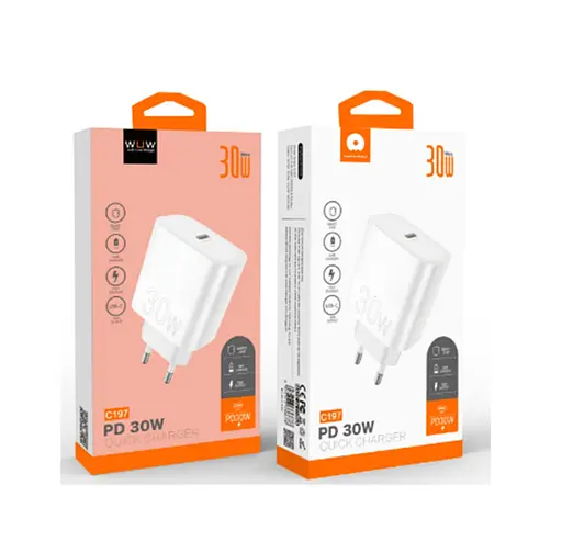 Зарядний пристрій адаптер живлення WUW-C197 PD 30 W 1 вихід юсб-с - фото 2