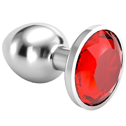 Анальна пробка Crushious Bijou червона мала з подарунковим мішечком - фото 1