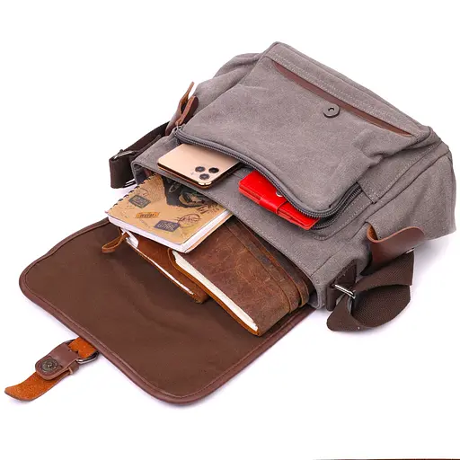 Практична горизонтальна чоловіча сумка із текстилю 17х24х13 см Vintage 17х24х13 см sum0021439 - фото 7