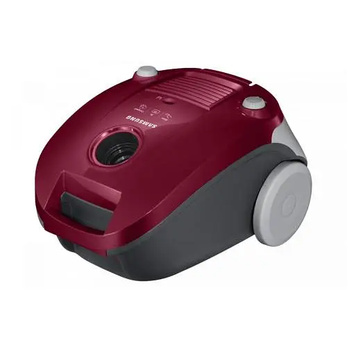Пилосос Samsung VCC41U1V3P/UK, Cherry, 750W, мішковий, сухе прибирання, пилозбірник 3 л, основна 2-ступінчаста насадка (SNB-700), насадка для пилу, перевірка стану фільтра, щілинна насадка - фото 1