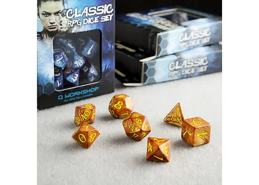 Набор кубиков Classic RPG Caramel & yellow Dice Set , 7 шт. (SCLE77) - фото 5