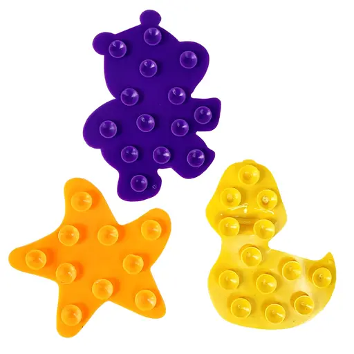 Набор ковриков для купания "Уточка, звезда, бегемот" MGZ-0902-1 на присосках - фото 2