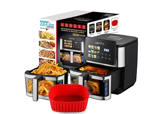 Аэрогриль Zepline ZP-00236 на 12л с сенсорным управлением на 2 ТЭНа 4200Вт Черный - фото 8
