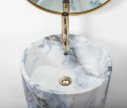 Умивальник Rea Anya granit matt мармур підлоговий REA-U5802, Мармур - фото 5