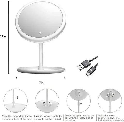 Дзеркало YOSHAN, світлодіодне для макіяжу - фото 5