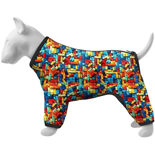 Вітровка для собак Waudog Clothes, малюнок "Блоки", S35