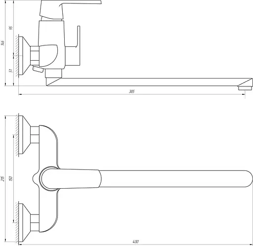 Змішувач для ванни Globus Lux Laguna GLA-0208 Хром - фото 5