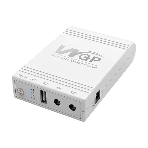 Комплект Mini UPS с блоком питания: источник бесперебойного питания Mini UPS WGP UPS103A White 10400mAh 5V/9V/12V, Li-ion 4*2.6Ah, для роутера и оптического терминала и блок питания SPF-1202B 12V/2A (24W) (42-00262) - фото 3