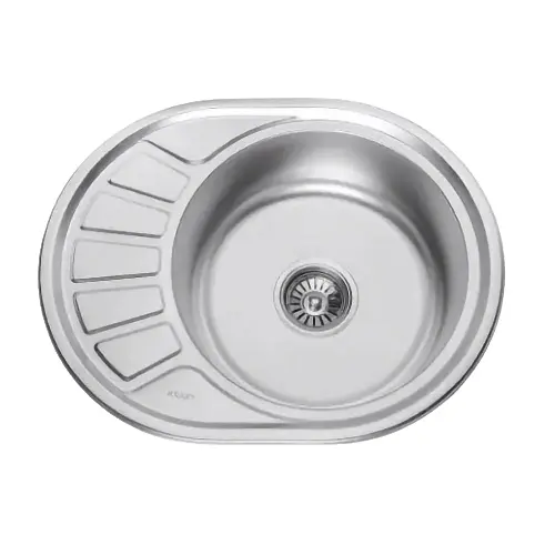 Мийка кухонна Kraft 5745 D Decor овальна 570х450х180 мм 0,8 мм 30412 - фото 1