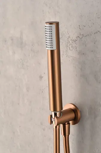 Душова система прихованого монтажу з термостатом Imex Monza PVD матове рожеве золото GTM039/ORC, Золотий - фото 5