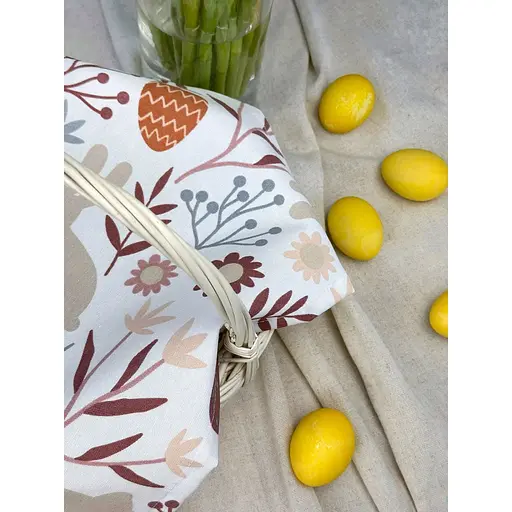 Пасхальное полотенце водоотталкивающее для корзины Пасхальные зайчики 40х30 см Белый - фото 3