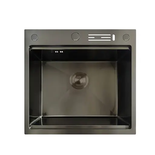 Кухонна мийка Mixxus MH5050-SK Nano-Black зі сходинкою для сушарки MX1940, Графит - фото 1