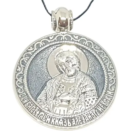 Золотая подвеска Харьковская ювелирная фабрика-икона Александр Невский. 11585-ЧБЕЛ