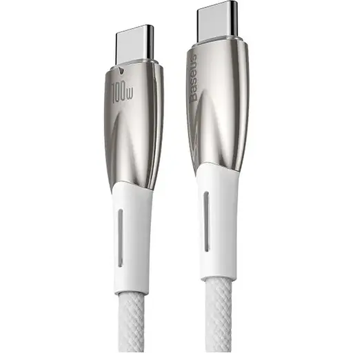 Кабель Baseus Glimmer Series Fast Charging USB-C to USB-C 100w 2m White (CADH000802) [127951] - фото 2