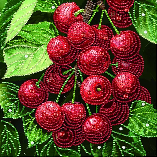 Алмазна мозаїка Соковита вишня Brushme BH022 неповна викладка 25х25 см - фото 1