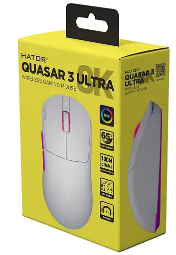 Миша HATOR Quasar 3 ULTRA 8K Wireless White (HTM771) - фото 7