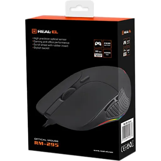 Мишка REAL-EL RM-295 USB Black - фото 8