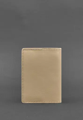 Кожаная обложка для паспорта и военного билета 1.3 светло-бежевая - фото 5