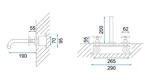 Смеситель для умывальника Rea Exit black mat черный скрытого монтажа REA-B8000 Черный матовый - фото 7