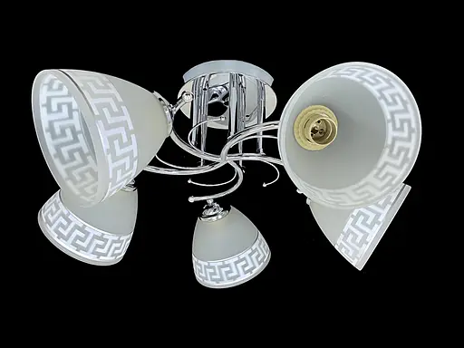 Люстра стельова на 5 плафонів 9506E/5 Хром