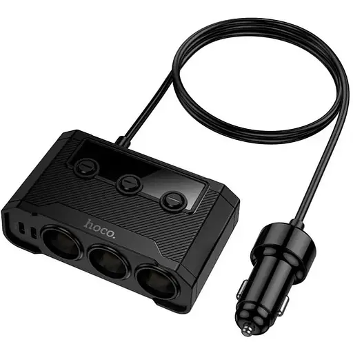 Автомобильный USB-адаптер Hoco Anshun Z64 для зарядки гаджетов Черный - фото 1