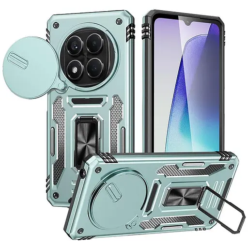 Чехол Epik ударопрочный Camshield Army Ring для Xiaomi Redmi Note 14 Pro 4G/5G/Poco X7 Зеленый/Light Green