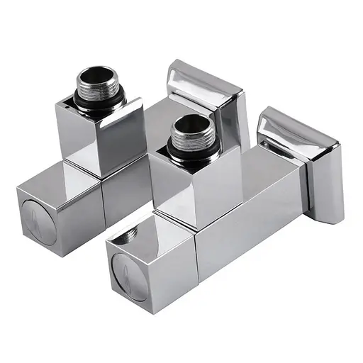 Набір кран напівоборотний кутовий з американкою Solomon Lux 1/2″ Cube chrom 8888 (2шт.) 000021913 - фото 1