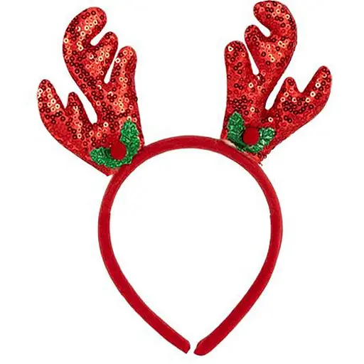 Обідок новорічний "Оленячі ріжки" Bambi 2511(Red) 16,5х14,5 см - фото 1