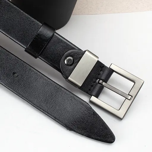 Ремень женский кожаный JK-3023 под брюки черный (105 см) - фото 4