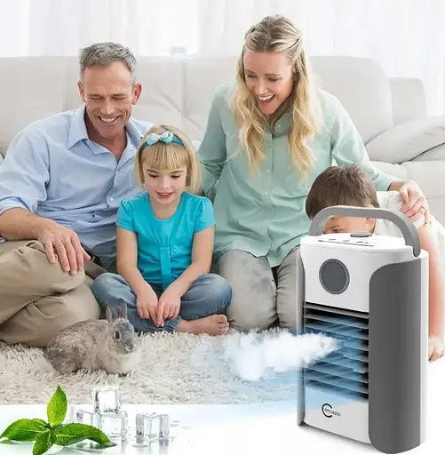 Охладитель воздуха Bluetooth колонка 3в1   аккумуляторный 2000mAh Carruzzo Q95D - фото 7