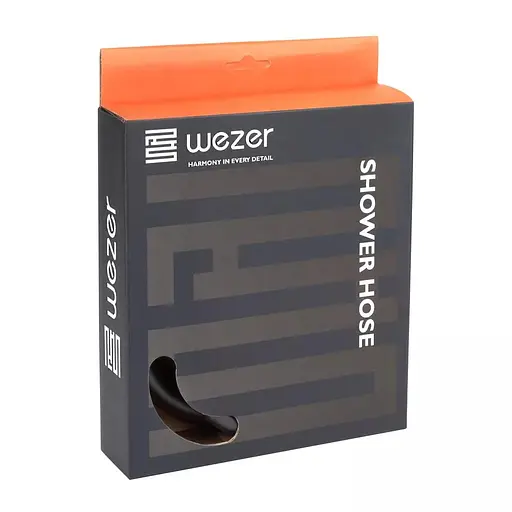 Душовий шланг 180 см чорний Wezer WKR-015-180B, Чорний матовий - фото 2