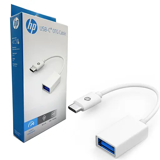Перехідник USB3.1 Type-C --> USB (OTG) HP, 15см., білий - фото 3