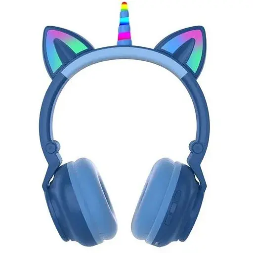 Навушники накладні Unicorn блютуз з LED-підсвіткою (STN27K) Сині - фото 1