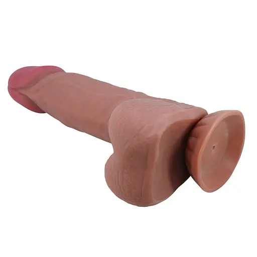 Фалоімітатор Baile Sliding Skin Bendable 8.5'' 21.8 см коричневий - фото 5