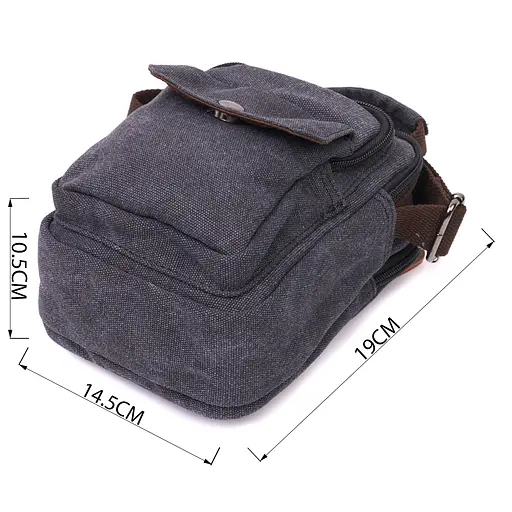 Компактна чоловіча сумка із щільного текстилю Vintage 14,5х19х10,5 см sum0028965 - фото 3