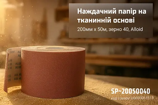 Наждачний папір Alloid Building Tools на тканинній основі 200 мм х 50м зерно 40 (SP-20050040) - фото 4