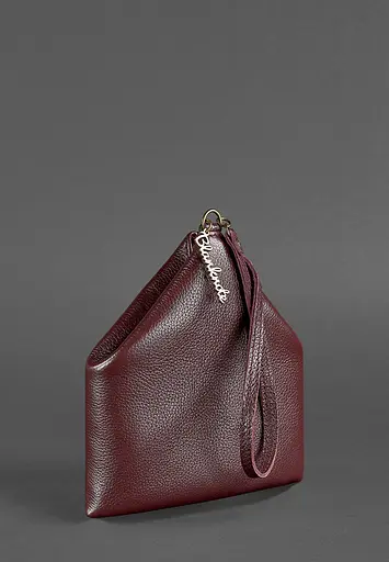 Шкіряна жіноча сумка-косметичка Піраміда Марсала - фото 5