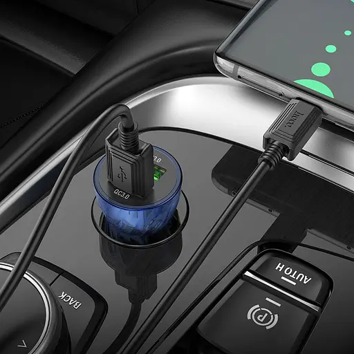 Автомобільний зарядний пристрій Hoco Z47 Micro 2 x USB-A QC3.0 20 Вт синій - фото 2