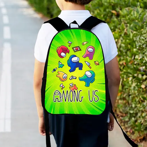 Рюкзак детский Амонг Ас "Among Us" 34х27см, городской ранец для мальчика с принтом (00328)