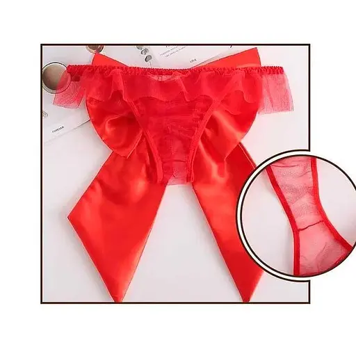 Чарівні трусики з елегантним бантиком S/M Червоний K0698-1 - фото 4