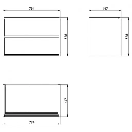 Тумба для умивальника Cersanit Crea підвісна 80 см Білий S924-004 30412 - фото 2