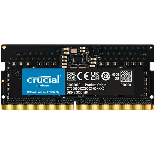 Пам'ять SO-DIMM DDR5 16Gb 5600 MHz Crucial 1.1V CL46 Bulk (CT16G56C46S5T) - фото 1