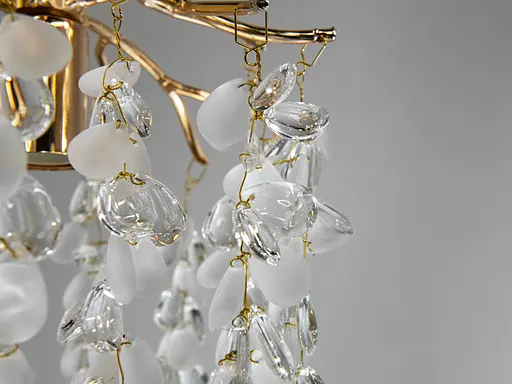 Дизайнерська підвісна люстра Глициния золото каскадний кришталь - фото 3