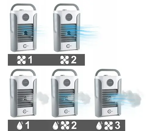 Охладитель воздуха Bluetooth колонка 3в1   аккумуляторный 2000mAh Carruzzo Q95D - фото 2